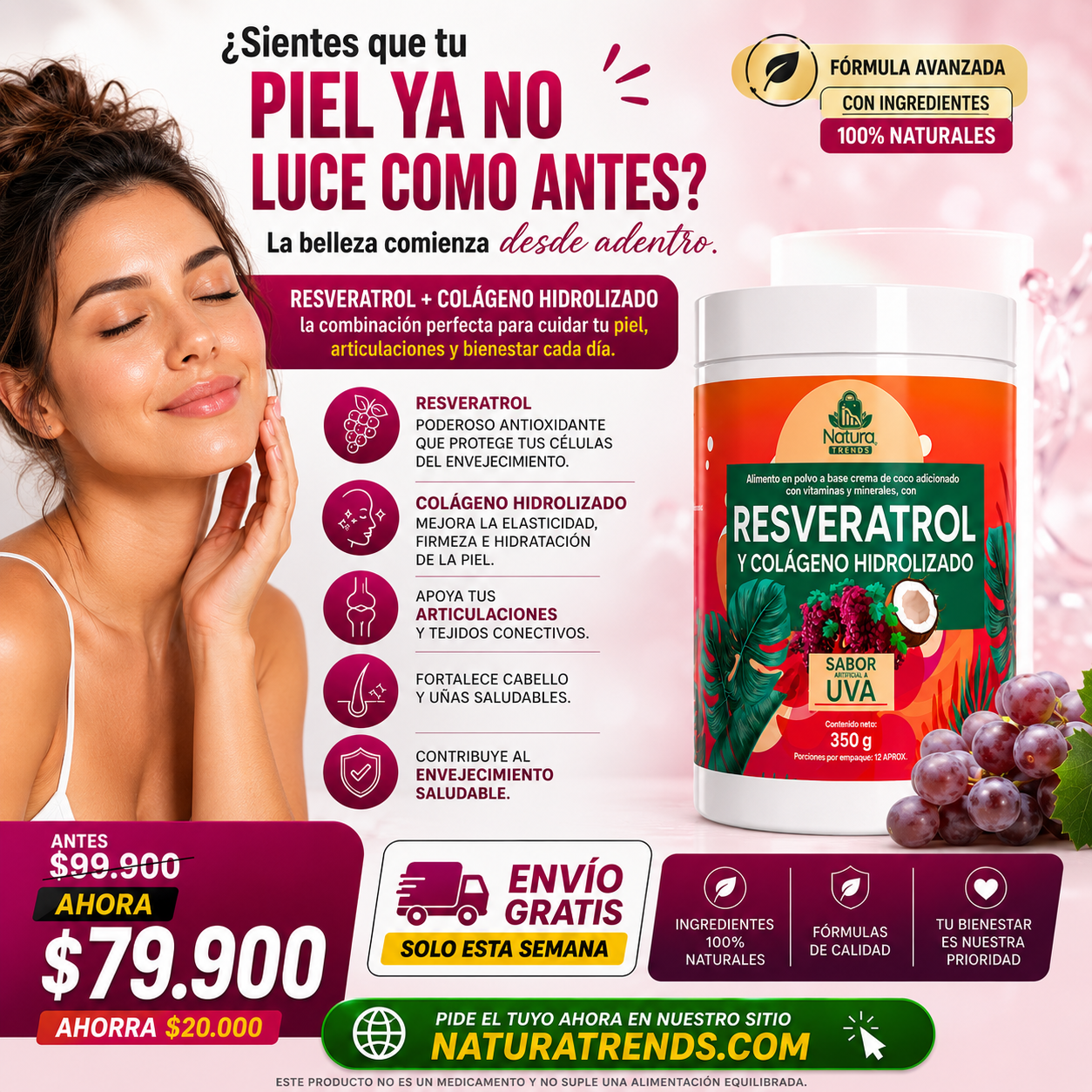 RESVERATROL Y COLAGENO HIDROLIZADO